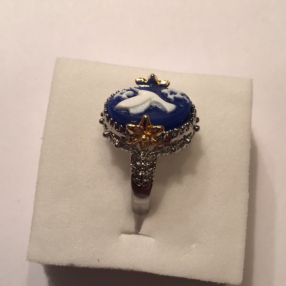 925(sterling silver) Blue gemstone size 7 RING - Picture 3 of 4